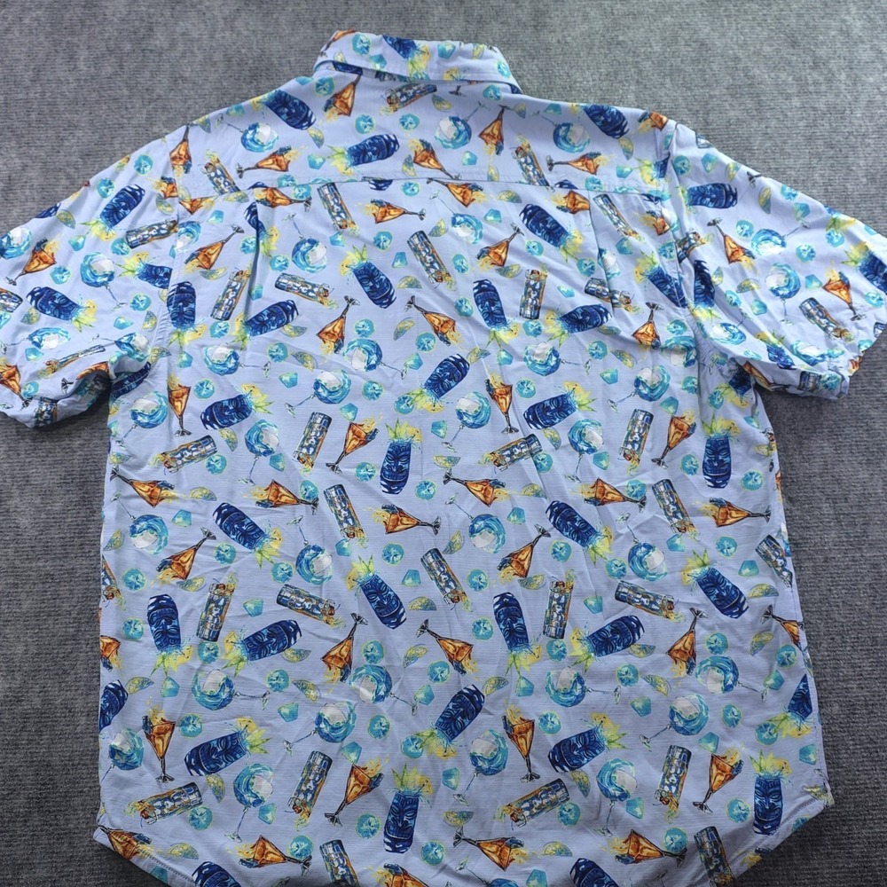 Tommy Bahama The Veracruz Cay Shirt‎ Large Blue Margarita Glass Geometric Beach - Picture 7 of 8